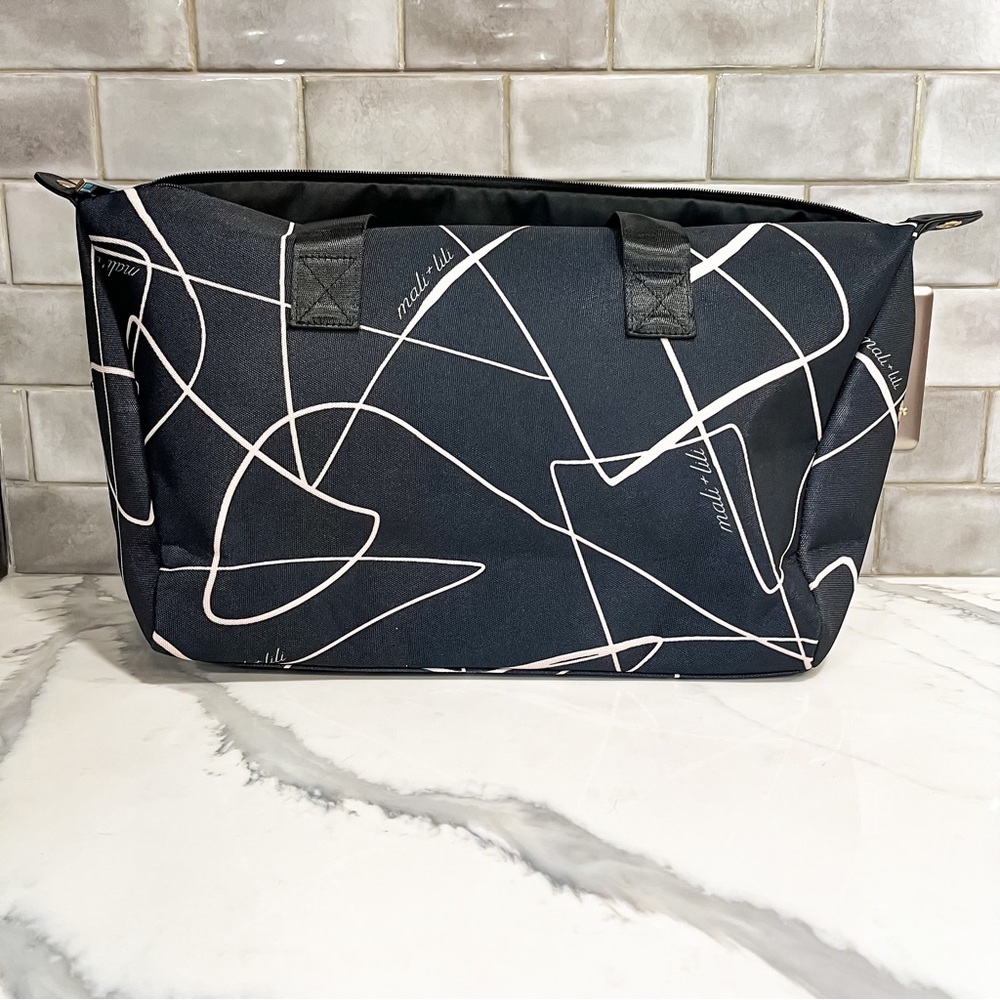 Mali & Lili Weekender Bag - Black w/ Cream Abstract Print - BRAND NEW